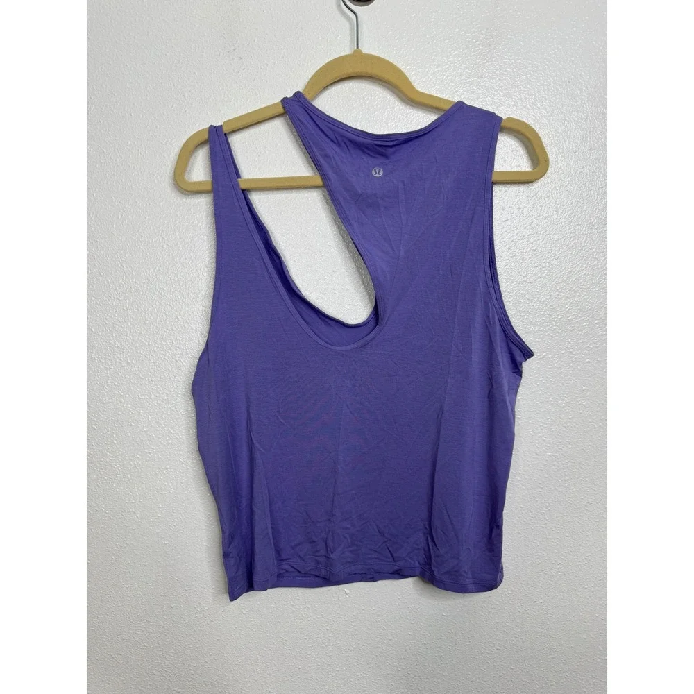Lululemon Shoulder Cut-Out Yoga Tank‎ Top Dark Lavender Size 12